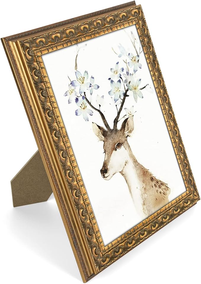 Golden State Art, 8X10 Ornate Finish Photo Frame, Bronze Color, Real Glass