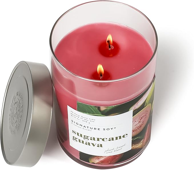 Signature Soy Lidded Sugarcane Guava Scented Candle