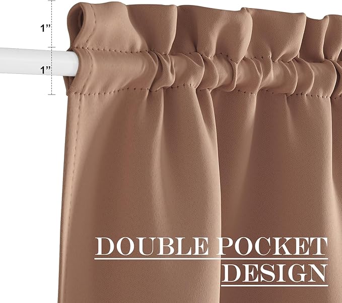 NICETOWN Blackout Side Door Curtains, Front Door Curtains for Small Window, Privacy Shades for Sidelight, Thermal Insulated Window Covering, Cappuccino, 1 Panel, W12 X L40 Inches Long