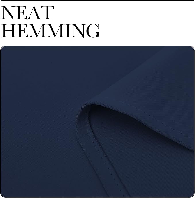 NICETOWN Window Drapes Long Curtains - Living Room Panels Grommet Top Window Treatment for Hall & Guest Room (Navy, 42 inches Wide x 90 inches Long, 2 Pieces)