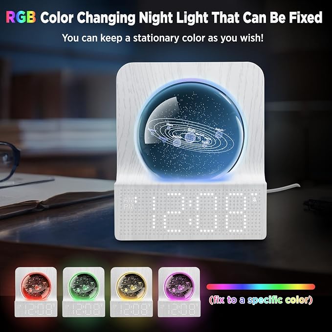 DreamSky Space Alarm Clock for Kids Teens with RGB Night Light for Bedroom - Image 3