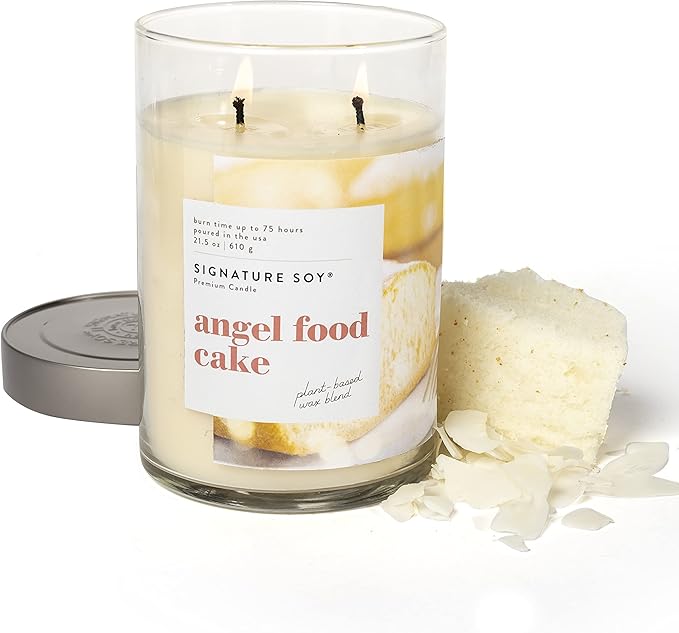 Signature Soy Lidded Angel Food Cake Scented Candle, Extra Large Jar