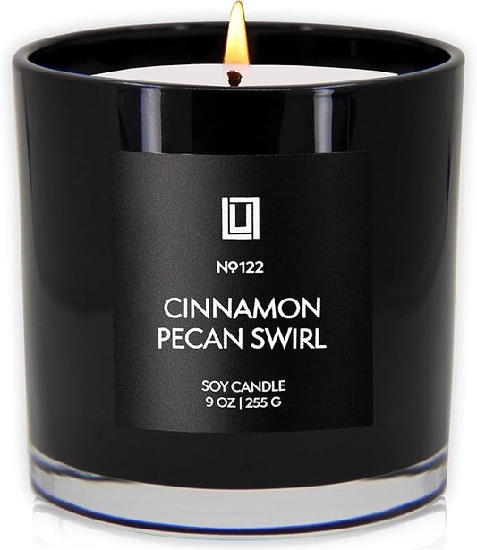 Lulu Candles | Cinnamon Pecan Swirl | Luxury Scented Soy Jar Candle | Hand Poured in The USA | Highly Scented & Long Lasting (9 Oz.)