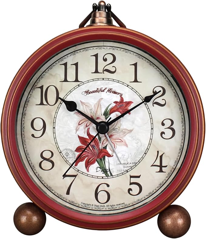 Maxspace Classic Vintage Clock - Elegant and Decorative Analog Clock,Silent Non-Ticking Clocks with Distressed Metal Frame for Office, Living Room or Bedroom by Maxspace