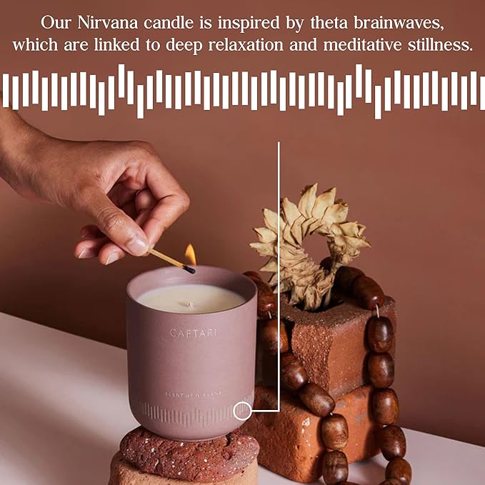 CAFTARI Luxury Aromatherapy Candle | Oudh, Cedarwood & Patchouli | 60 Hour Burn | Clean Coconut Soy Wax | Vegan, Gift-Ready Candle for Stress Relief, Home Spa Feel | Scent of Nirvana