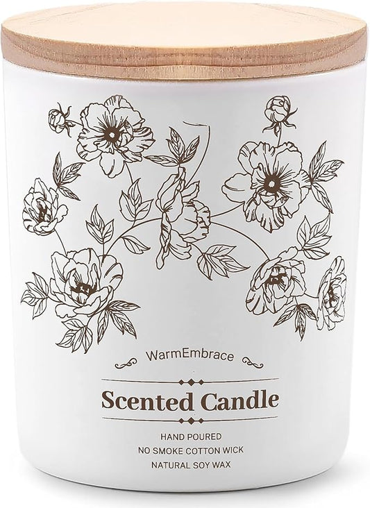 Deluxe Scented Candle for Women & Men, Lavender Soy Wax Candle, 8 Oz Jar Candle for Home, Scented-60 Hour Long Lasting Burning, Suitable Present for Thanksgiving, Christmas & Birthday