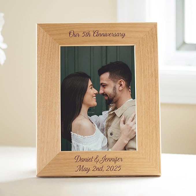 Lifetime Creations Create Your Own Personalized Picture Frame: Engraved Custom Wood Photo Frame, Customizable Gift for Wedding, Anniversary, Birthday (8x10 Inch Portrait)