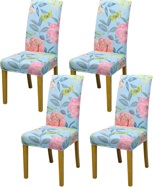 BIETYONE Chair Covers,Dining Room Chair Covers Set of 4,Stretch Kitchen Chair Cover,Washable Dining Chair Cover,Parsons Chair Slipcovers Protective,for Home,Restaurant,Banquet