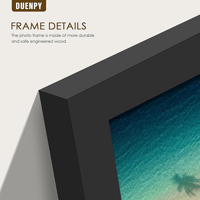 5 Folding 5x7 Picture Frame Horizontal Engineered Wood Accordion Photo Frame with Plexiglass Tabletop Bookshelf Display Black