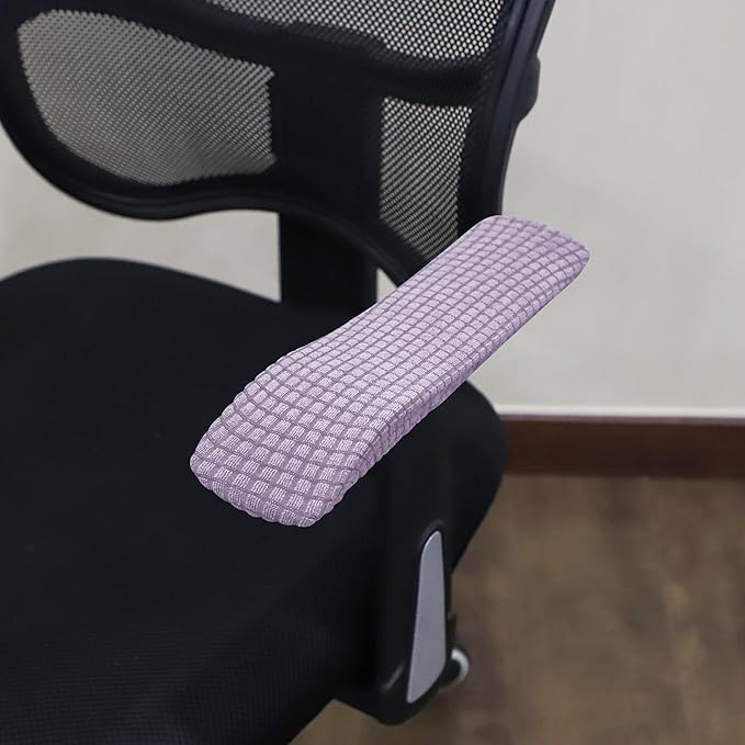 FORCHEER Office Chair Armrest Covers Stretchable Water Resistant Spandex Stretch Jacquard Elastic Band Computer Office Chair Arm Pad Covers Chair Slipcover for Desk Chairs Arm 2P-Purple