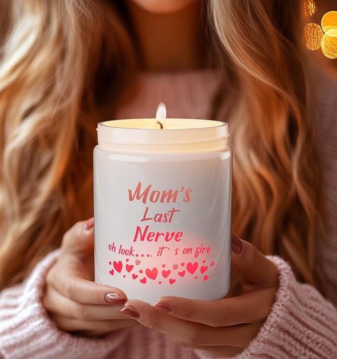 Mother's Day Candles with LED Light, Holiday Candle Gifts for Mom, Christmas Gifts for Women, Juniper&Lavender Scent Candles, Perfect for Xmas,Winter Décor,Over 40 Hours of Burn Time, 100% Soy Wax