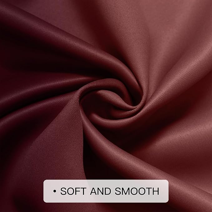 COSVIYA Curtains & Drapes Ombre Red Curtains 84 inch Length 2 Panels,Full Room Darkening Grommet Insulated Thermal Window Curtains for Bedroom/Living Room,52x84inches