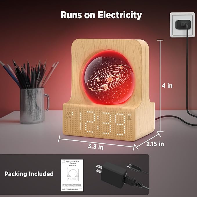 DreamSky Space Alarm Clock for Kids Teens with RGB Night Light for Bedroom - Image 8