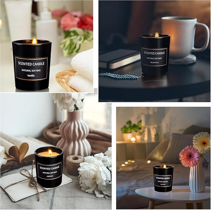 Scented Candles Gifts for Women Men, 8 Pack 3 Oz Scented Candles for Home, Natural Soy Wax Strong Fragrance Long Lasting Aromatherapy Candles for Women Men, Birthday Gifts