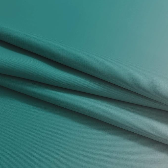 Yakamok Teal and Greyish White Ombre Curtains 63 Inch Length, Light Blocking Gradient Color Curtains, Room Darkening Thermal Insulated Grommet Window Drapes for Bedroom (2 Panels, 52x63 Inch)