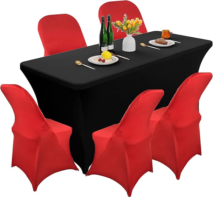 40PCS Stretch Spandex Folding Waterproof Chair Covers,Universal Fitted Chair Cover Protector for Wedding Party Banquet Holidays Celebration Decoration(Red)