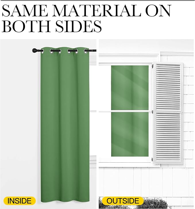 NICETOWN Froest Green Blackout Curtains 45 inches Length for Cafe, 2 Panels, 34" Wide, Thermal Insulated Decoration Drapes for Small Window