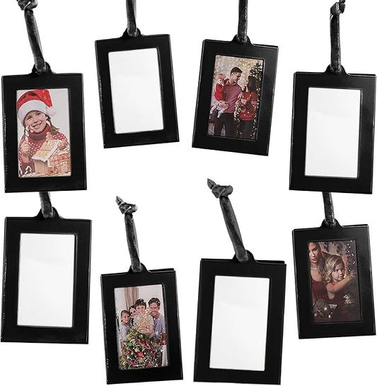 Klikel Hanging Picture Frame Ornaments - Set of 8 2x3 Black Hanging Photo Frame
