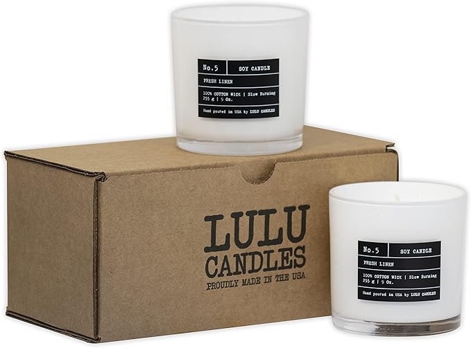 Lulu Candles | Wild Lemongrass | Luxury Scented Soy Jar Candle | Hand Poured in The USA | Highly Scented & Long Lasting (9 Oz. 2 Pack)