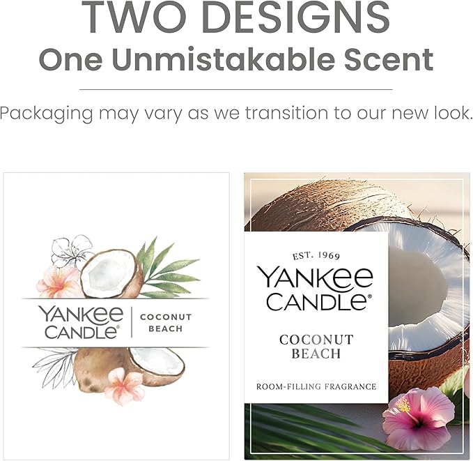 Yankee Candle Small Tumbler Scented Candle, Coconut Beach, 4.3 oz, Premium Plant Wax Blend, Up to 40 Hour Burn Time