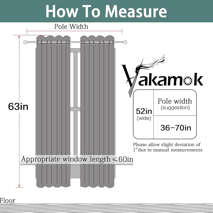 Yakamok Blackout Curtains Room Darkening Thermal Insulated Window Panels,Solid Grommet Top Drapes for Bedroom(52x63 Inch, Pink, 2 Panels)
