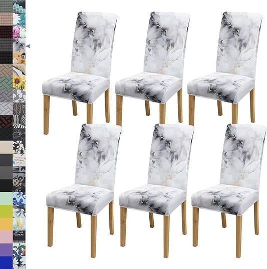 BIETYONE Chair Covers,Dining Room Chair Covers Set of 6,Stretch Kitchen Chair Cover,Washable Dining Chair Cover,Parsons Chair Slipcovers Protective,for Home,Restaurant,Banquet
