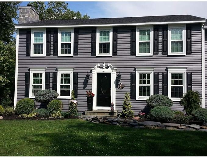 Ekena Millwork Lifetime Vinyl LP2S12X03900TG Standard Two Equal Panel Vinyls, Raised Panel Vinyl Shutters, w/Installation Shutter-Lok's & Matching Screws (Per Pair), 12'W x 39'H, Tuxedo Grey