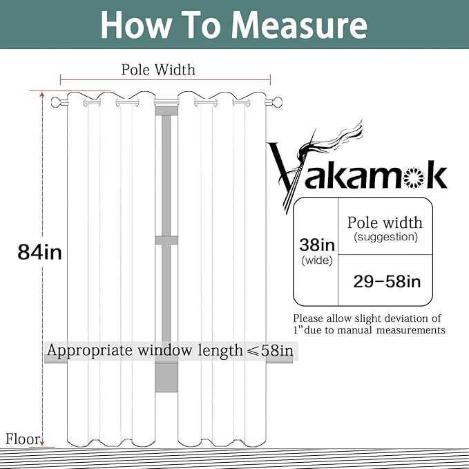 Yakamok Blackout Curtains for Bedroom 2 Panels Set 84 Inch Length Thermal Insulated Room Darkening Dark Black Out Drapery Grommet Window Treatments Drapes for Living Room, 38x84, Dark Teal