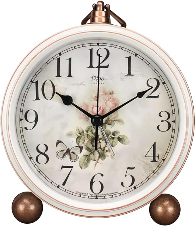 Maxspace Classic Vintage Clock - Elegant and Decorative Analog Clocks,Silent Non-Ticking Clock with Distressed Metal Frame for Office, Living Room or Bedroom by Maxspace