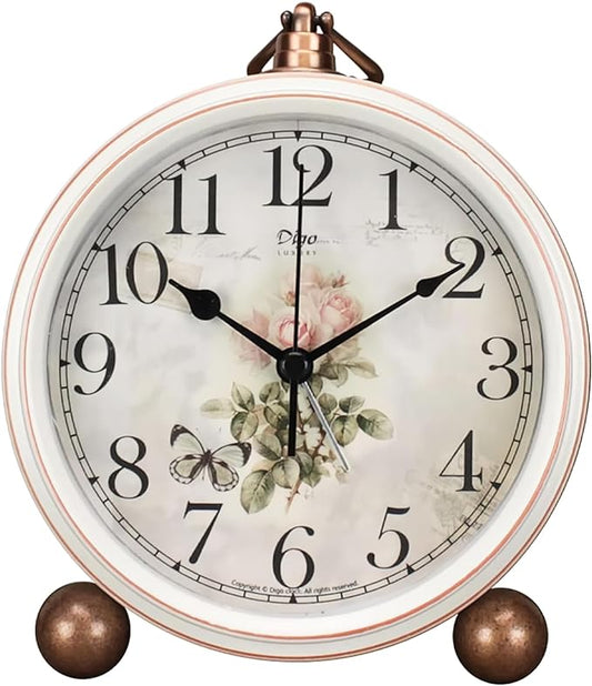Maxspace Classic Vintage Clock - Elegant and Decorative Analog Clocks,Silent Non-Ticking Clock with Distressed Metal Frame for Office, Living Room or Bedroom by Maxspace