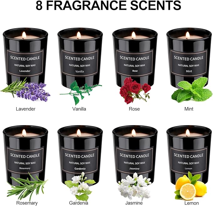 Candle Set, Holiday Scented Candle Soy Candles for Home Scented, Candle Gift Set for Women Men Holiday Candle Aromatherapy Candles, Women Gifts