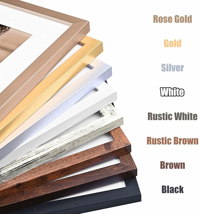 KINLINK 12x16 Picture Frame Black, Wooden 16x12 Photo Frames with Plexiglass for 11x14 Picture with Mat or 12x16 Without Mat, Perfect for Art Wall Gallery and Tabletop Display 12 x 16 frame Set of 6