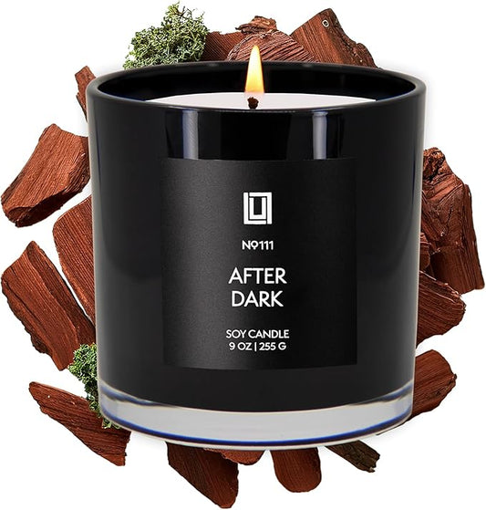 Lulu Candles | After Dark - Teak & Mahogany | Luxury Scented Soy Jar Candle | Hand Poured in The USA | Highly Scented Candles for Home Fragrance & Decor (9 Oz.)
