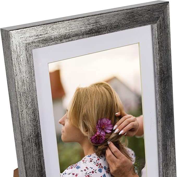 Giftgarden Antique Silver Picture Frames Assortment for Multiple Sizes Photos, Four 4x6, Four 5x7, Two 8x10, Gallery Frame Collage for Wall or Tabletop, Set of 10, Rustic Distressed Silver
