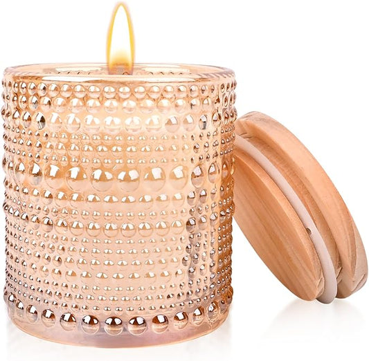 Jasmine Candle, Candles for Home Scented, Luxury Jar Candles for Women, Candles Gifts for Women, Natural Soy Candle, 6 oz 40 Hours Burning Time