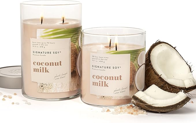 Signature Soy Lidded Coconut Milk Scented Candle, Extra Large Jar