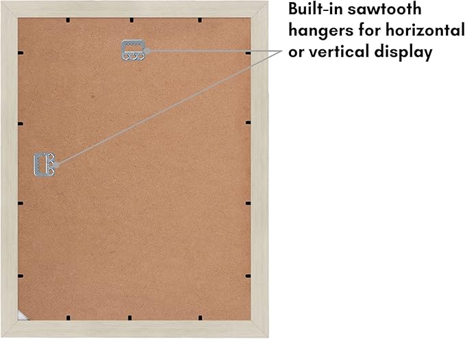 Americanflat 11x14 Picture Frame with Shatter-Resistant Glass - Use as 5x7 Frame with Mat or Display 11x14 Photo Without Mat - Signature Collection - Picture Frames for Wall Display - Light Wood
