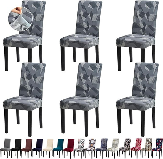 Chair Covers, Stretch Kitchen Dining Room Chair Covers Set of 6, Removable Washable Dining Chair Slipcovers for Home, Hotel, Banquet