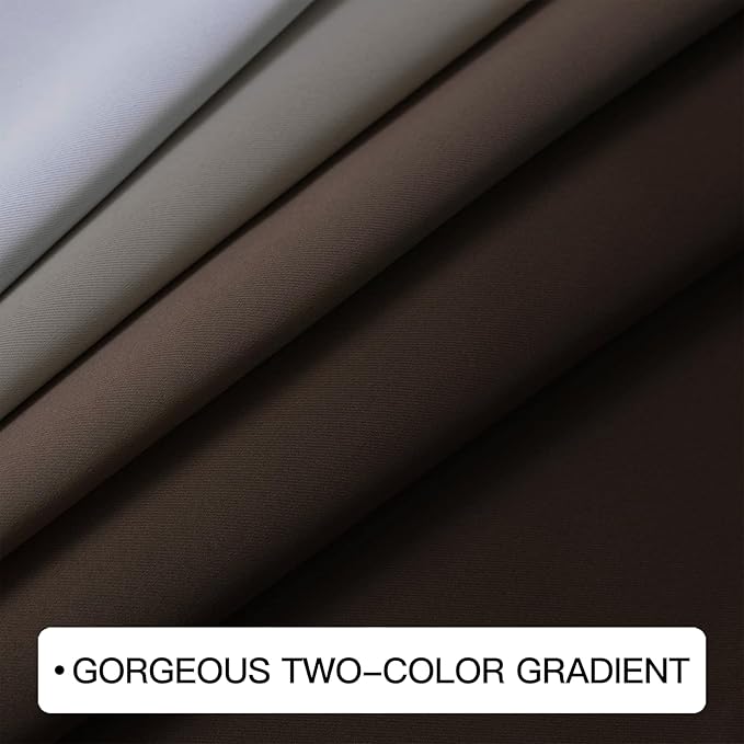 COSVIYA Curtains & Drapes Ombre Brown Curtains 63 inch Length 2 Panels, Grommet Room Darkening Light Blocking Insulated Thermal Gradient Window Curtains for Bedroom/Living Room,62x63 inches