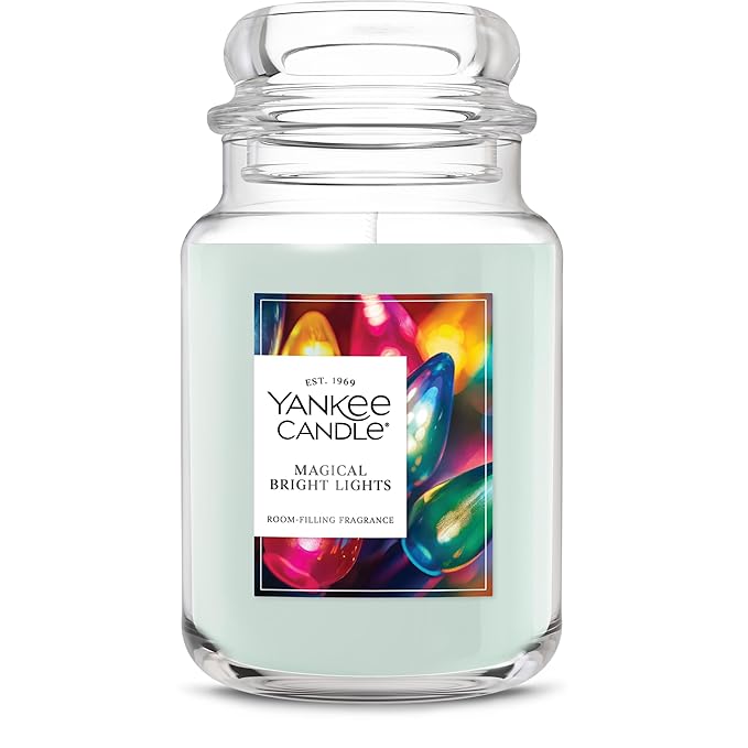 Yankee Candle Magical Bright Lights, Christmas Scented Candle, 22oz Large Jar with up to 150 Hour Burn Time, Giftable, Holidays
