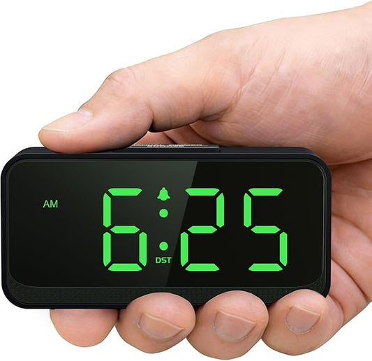 Battery Operated Small Alarm Clock: Compact Cordless Design by SruBambi