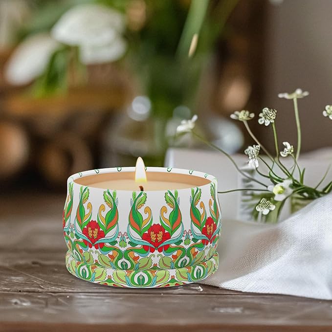 Scented Candles Gift Set,3 Pack Candles for Home Scented, Long Lasting Soy Wax Aromatherapy Candle Set, Gifts for Women with Gift Box(Rose.Vanilla.Orange)