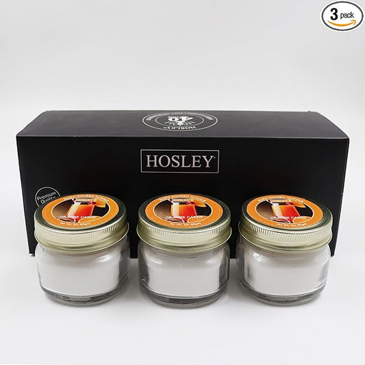 Hosley Jar Candle Orange Cassis Scented Classic 3oz Clear Glass Jar Single Wick Candle, Over Upto 20 Hours of Burn Time, Ideal for Creating Relaxing Ambience & Holiday Gifting