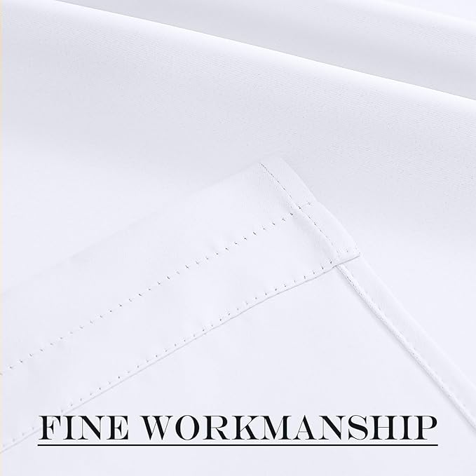 NICETOWN Blackout Door Curtain – Thermal Insulated Blackout Window Cover for French & Front Doors with Adjustable Tieback, Room Darkening Shade for Privacy, Pure White, W30 x L50, 1 Panel