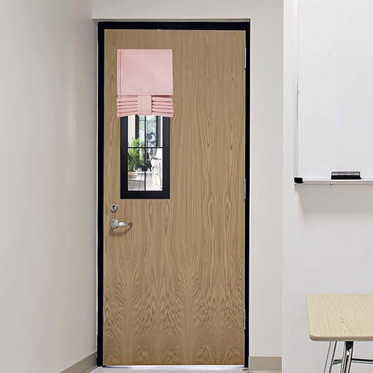 RYB HOME Door Curtain for Classroom Small Window, Privacy Protect Drapes, 8 Inches Wide Room Darkending Curtains 36 Inches Long Blocks Views, Orange Pink, 1 Panel
