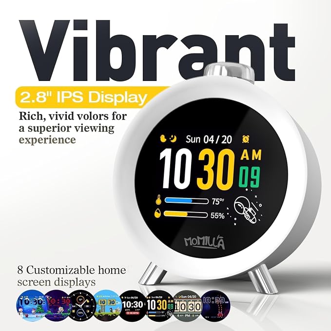 MOMILLA Alarm Clocks for Bedrooms, 2.8" Color Display, 4 Alarms Easy to Set - Image 5