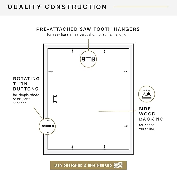 MCS Studio Gallery 16x20 Poster Frame Natural Woodgrain Engineered Wood, Vertical & Horizontal Wall Hanging Large Picture Frame for Photos, Posters & Art Prints (2-Pack)