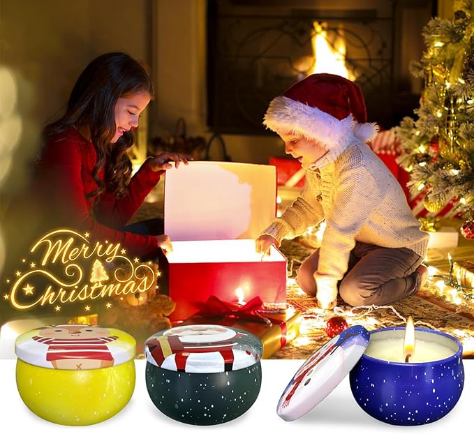 Scented Candles for Christmas, 3 Pack Scented Candles Gift Set, Soy Wax Aromatherapy Candles for Home Scented, Christmas Gifts