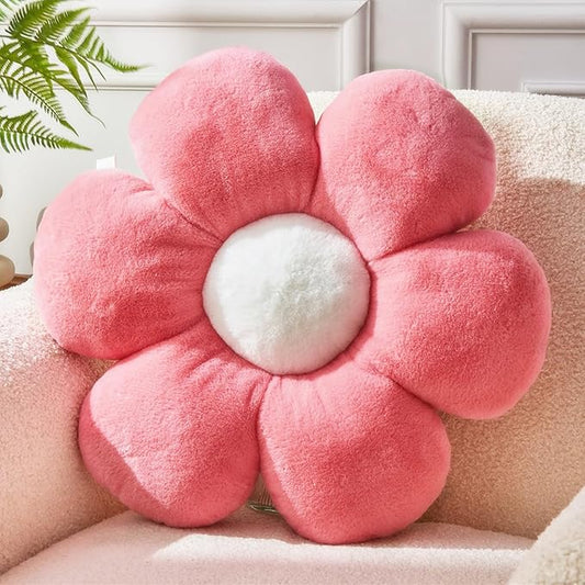 Pink Flower Pillow,Flower Shaped Throw Pillow 19.6In Daisy Pillow Cute Flower Seating Cushion Cute Home Decor& Plush Pillow for Sofa Couch Bed