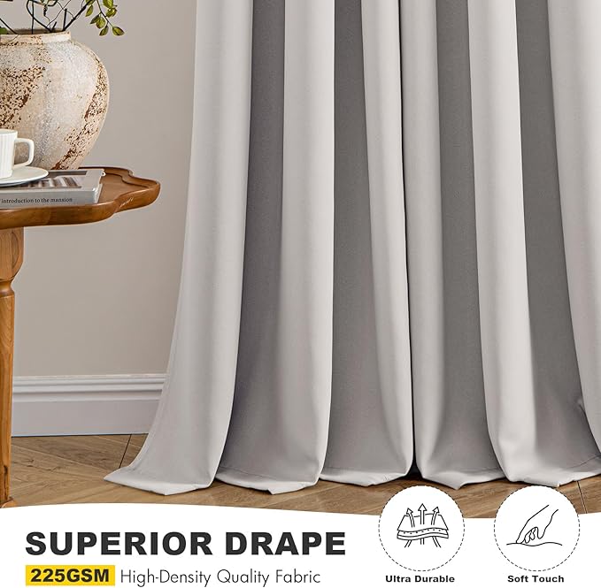 MIULEE Cobblestone Blackout Curtains for Bedroom Living Room 84 Inches Long 2 Panels, Thermal Insulated Room Darkening Drapes Grommet Noise Reducing Light Blocking Window Treatments 40x84 inch